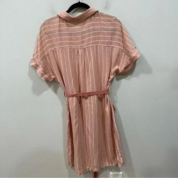 FRNCH button down linen blend striped shirt dress S/M - Picture 2 of 7